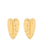 Jewels Nest Gold Leaf Textured Statement Stud Earrings For Women - Distacart