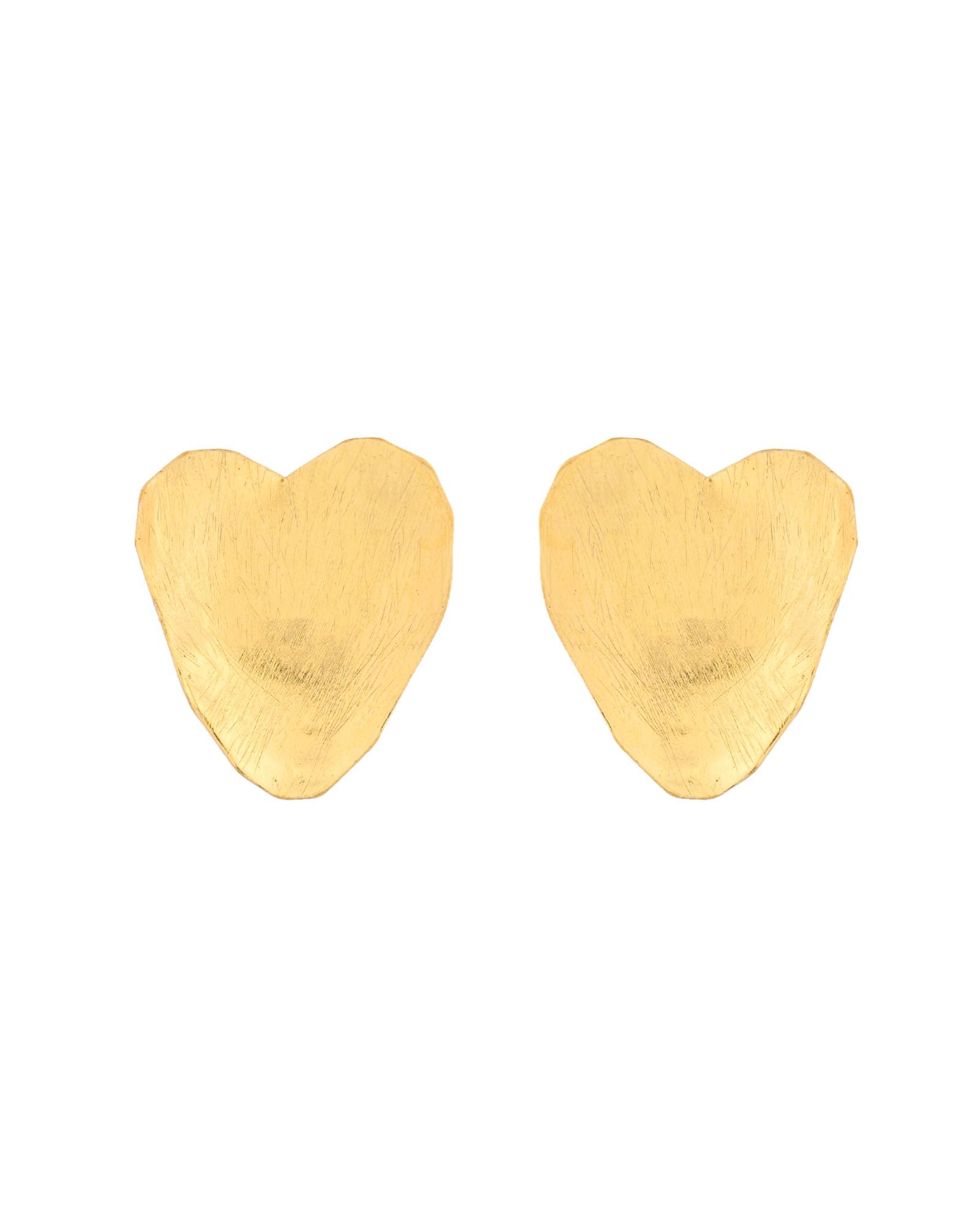 Jewels Nest Gold-Tone Heart-Shaped Minimal Stud Earrings For Women - Distacart