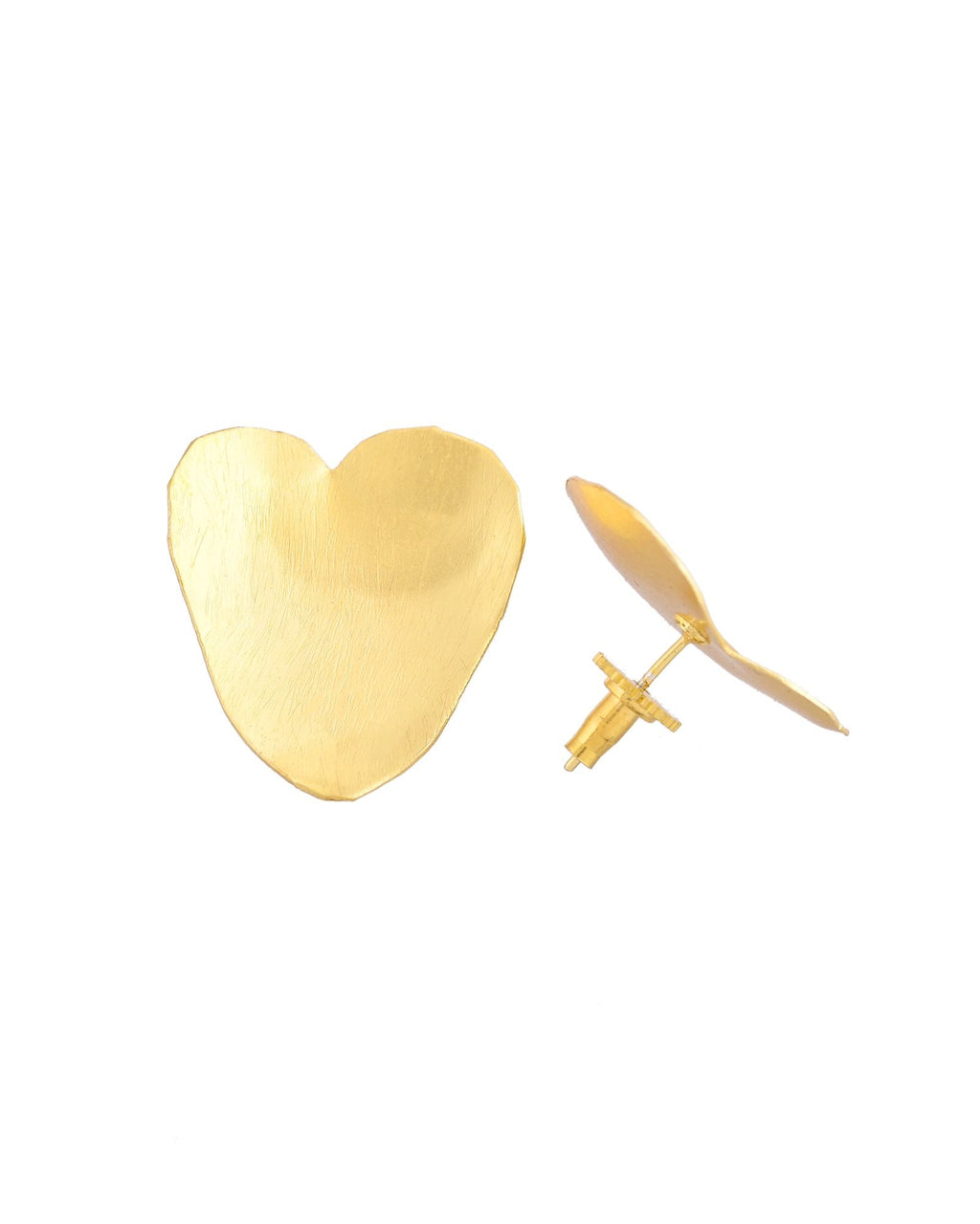 Jewels Nest Gold-Tone Heart-Shaped Minimal Stud Earrings For Women - Distacart