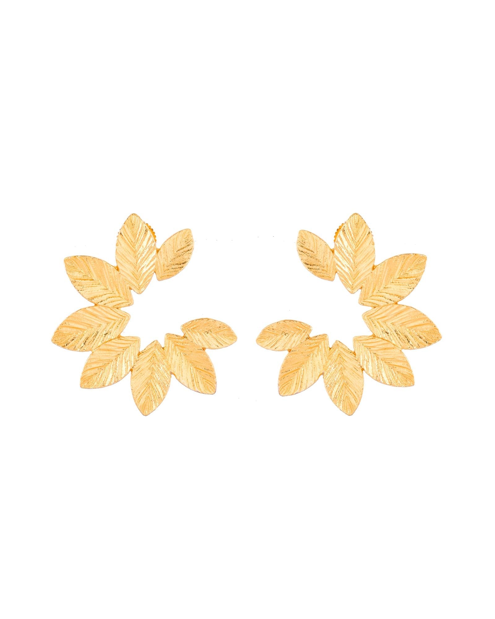 Jewels Nest Gold-Tone Leaf Wreath Stud Earrings For Women - Distacart
