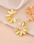Jewels Nest Gold-Tone Leaf Wreath Stud Earrings For Women - Distacart