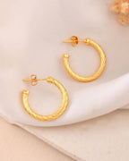 Jewels Nest Gold-Tone Twisted Hoop Earrings For Women - Distacart