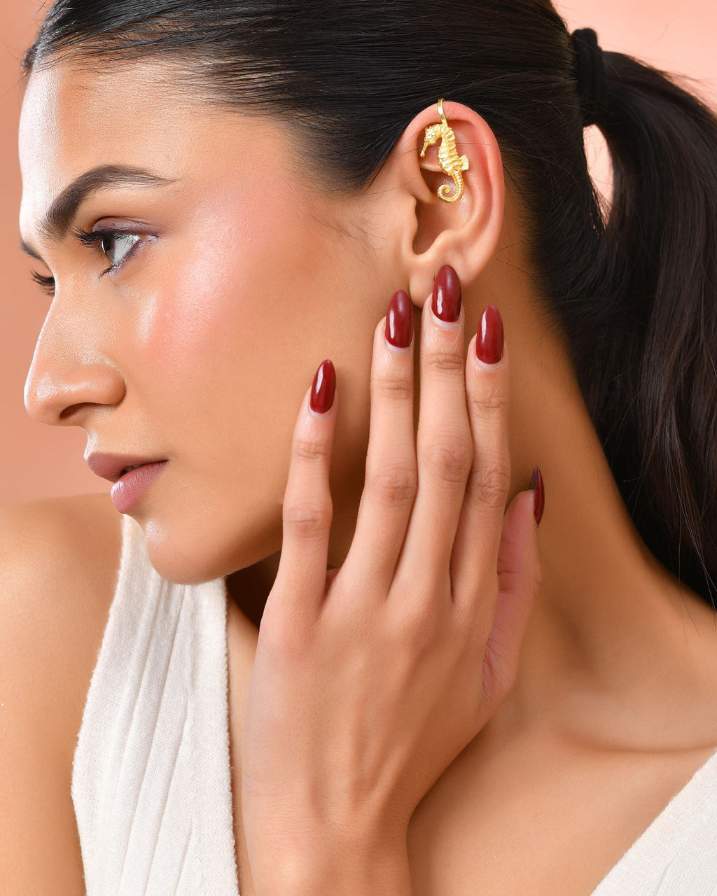Jewels Nest Gold-Tone Seahorse Ear Cuff Earrings For Women - Distacart