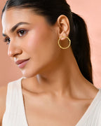 Jewels Nest Gold-Tone Twisted Hoop Earrings For Women | Minimal Everyday Jewellery - Distacart