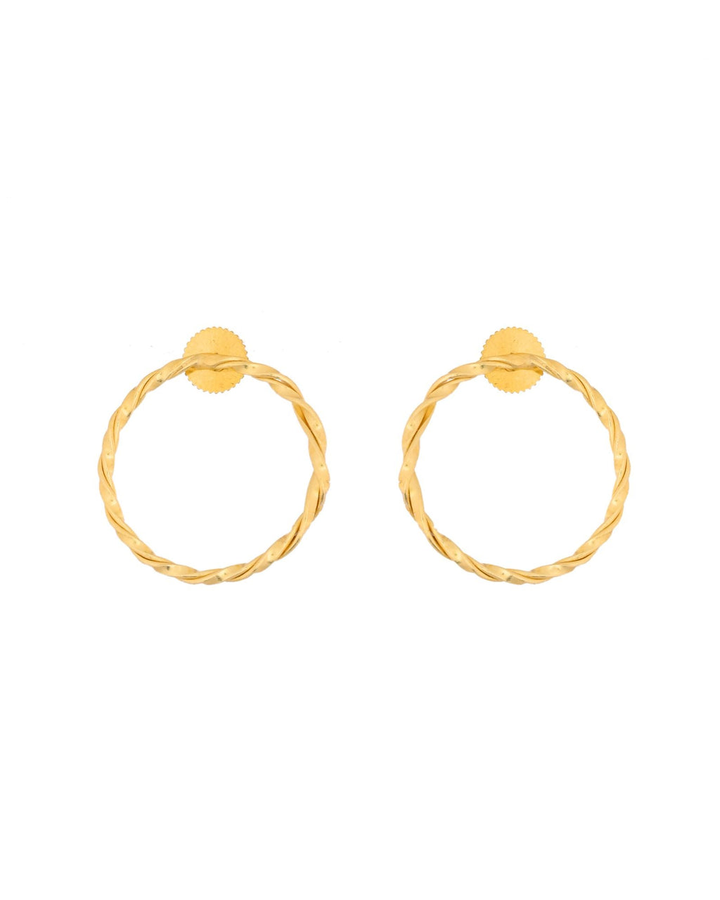 Jewels Nest Gold-Tone Twisted Hoop Earrings For Women | Minimal Everyday Jewellery - Distacart