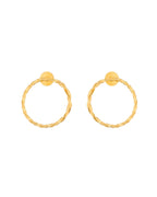 Jewels Nest Gold-Tone Twisted Hoop Earrings For Women | Minimal Everyday Jewellery - Distacart