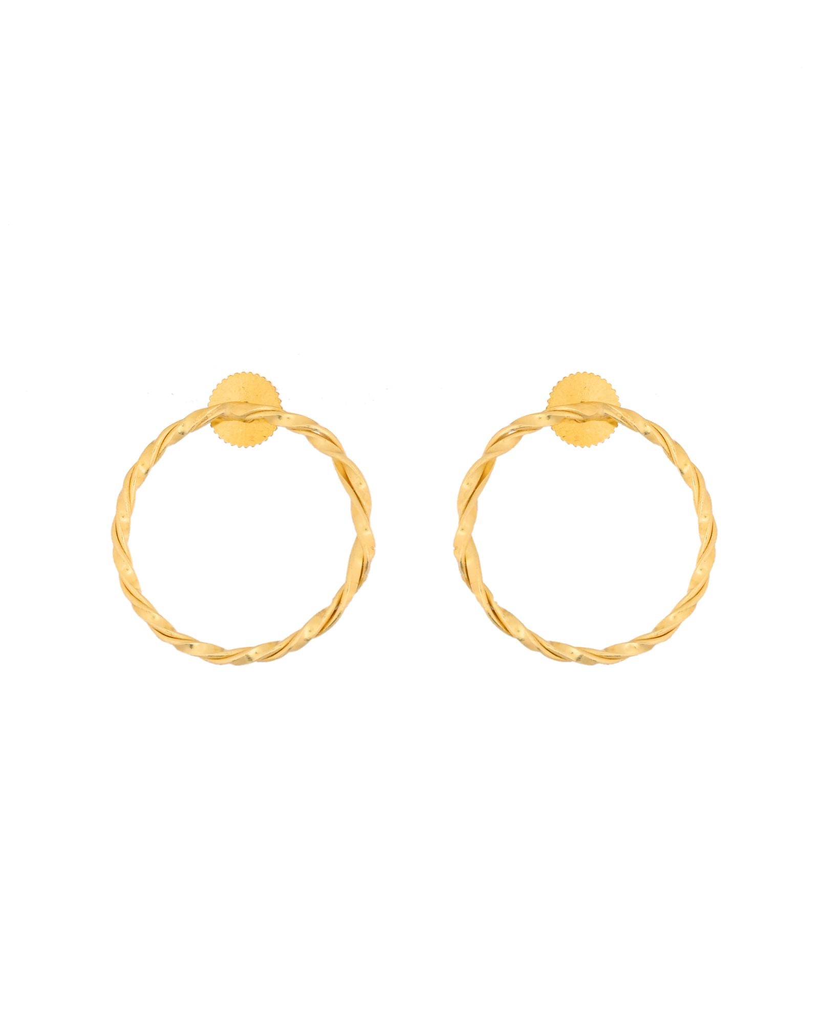 Jewels Nest Gold-Tone Twisted Hoop Earrings For Women | Minimal Everyday Jewellery - Distacart