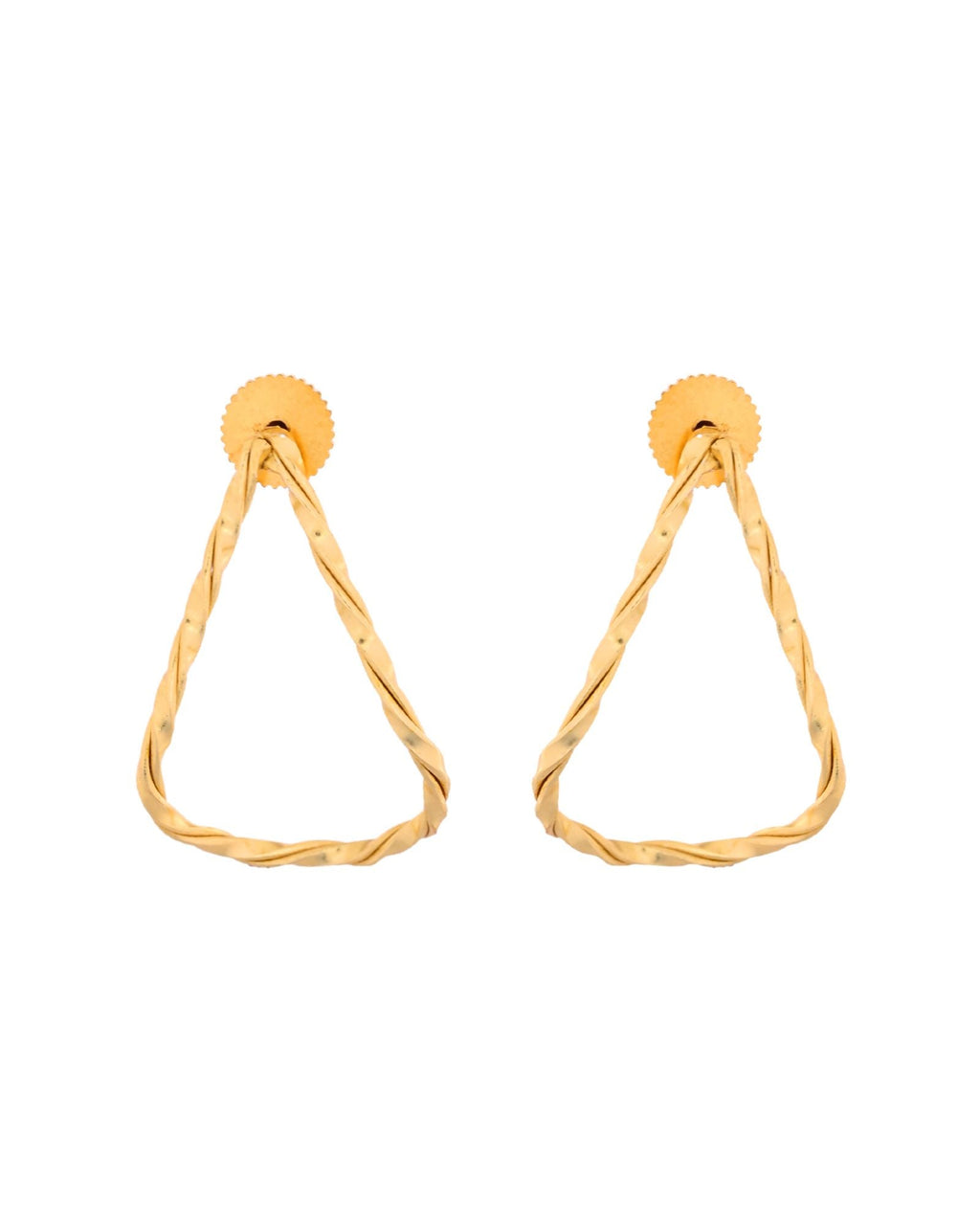 Jewels Nest Gold-Tone Twisted Teardrop Hoop Earrings For Women | Modern Minimal Jewellery - Distacart