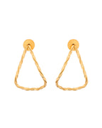 Jewels Nest Gold-Tone Twisted Teardrop Hoop Earrings For Women | Modern Minimal Jewellery - Distacart