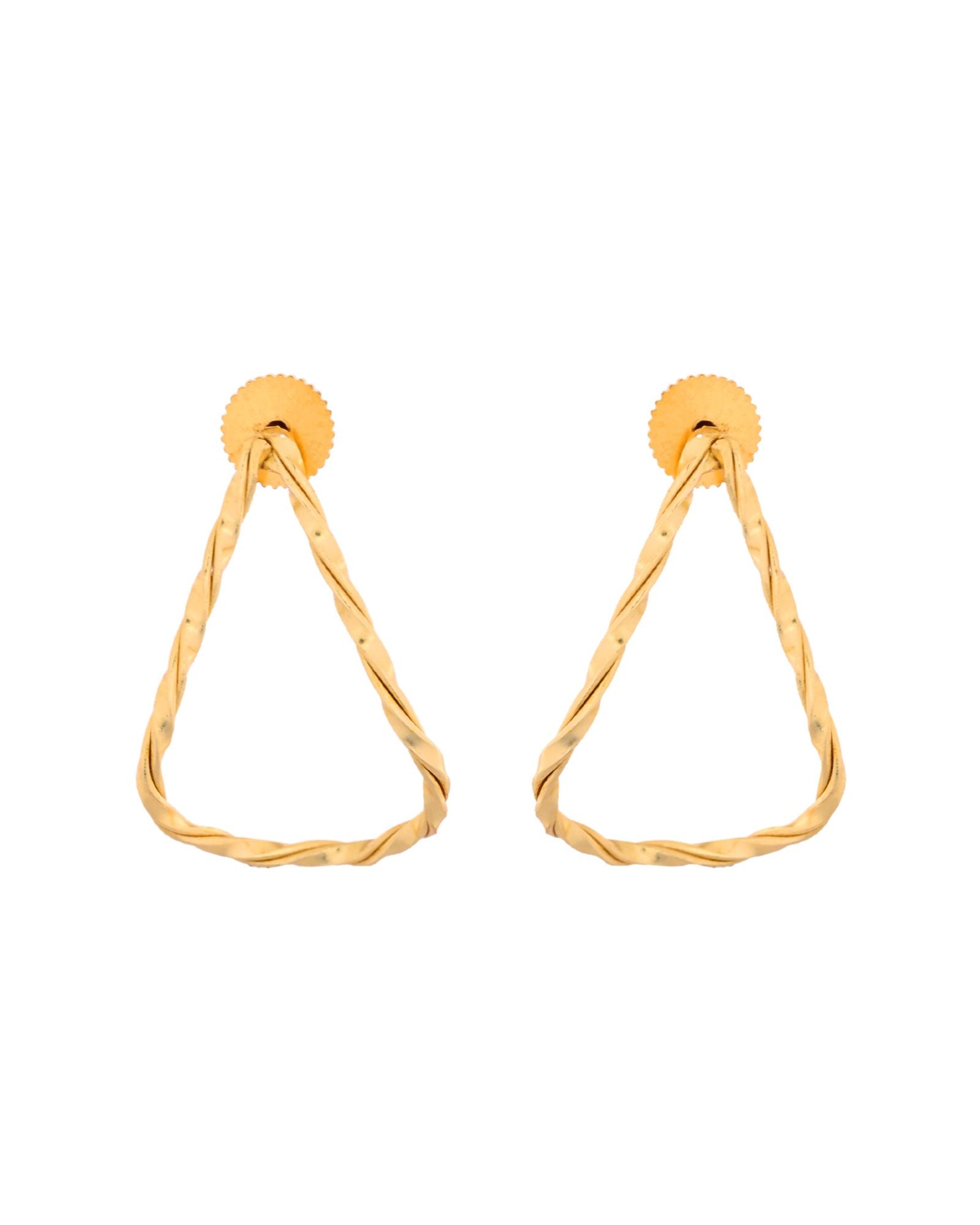 Jewels Nest Gold-Tone Twisted Teardrop Hoop Earrings For Women | Modern Minimal Jewellery - Distacart