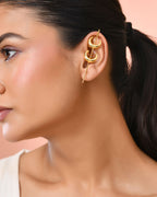 Jewels Nest Gold-Tone Crescent Ear Cuff Earrings For Women | Modern Minimal Statement Jewellery - Distacart