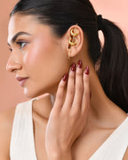 Jewels Nest Gold-Tone Crescent Ear Cuff Earrings For Women | Modern Minimal Statement Jewellery - Distacart