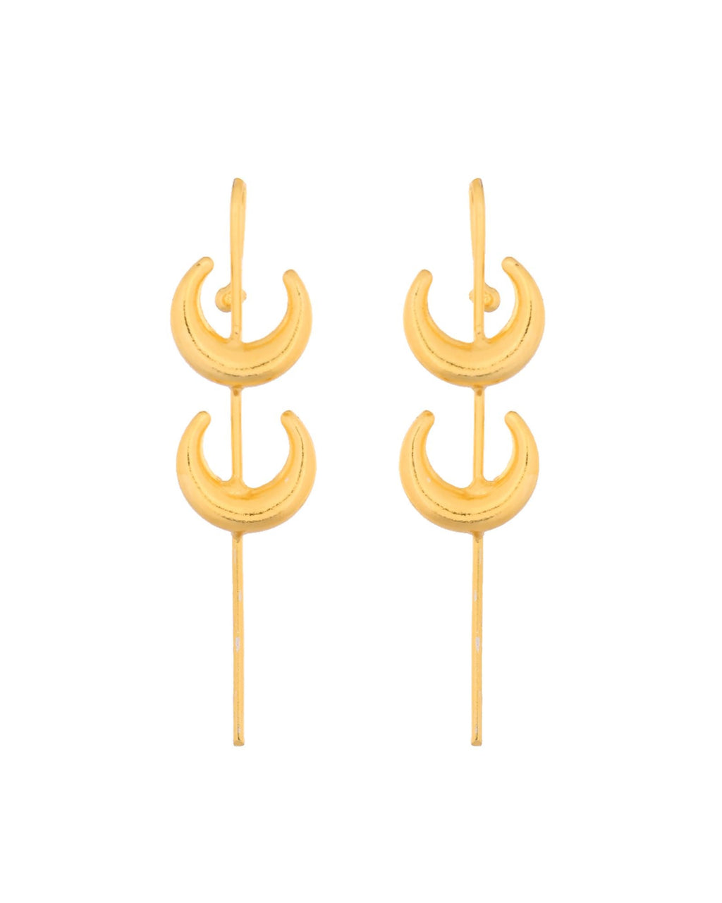 Jewels Nest Gold-Tone Crescent Ear Cuff Earrings For Women | Modern Minimal Statement Jewellery - Distacart