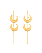 Jewels Nest Gold-Tone Crescent Ear Cuff Earrings For Women | Modern Minimal Statement Jewellery - Distacart