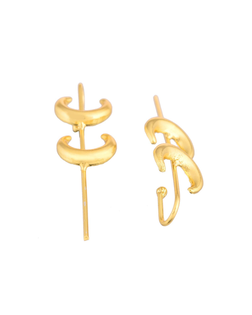 Jewels Nest Gold-Tone Crescent Ear Cuff Earrings For Women | Modern Minimal Statement Jewellery - Distacart