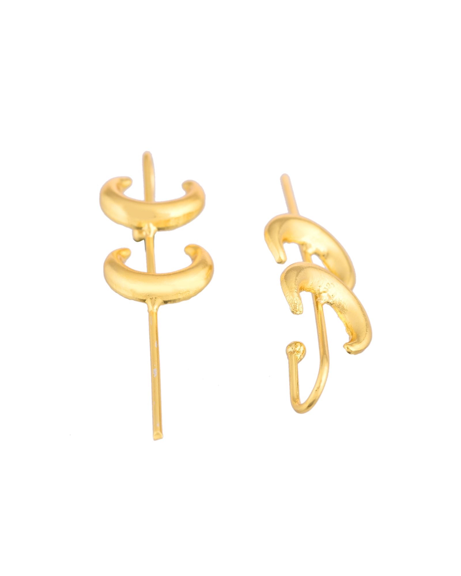 Jewels Nest Gold-Tone Crescent Ear Cuff Earrings For Women | Modern Minimal Statement Jewellery - Distacart