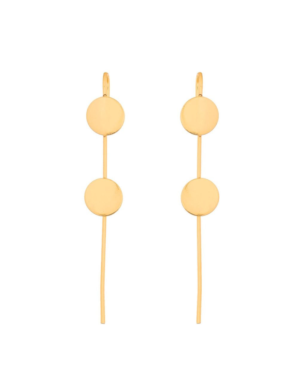 Jewels Nest Gold-Tone Dual Disc Ear Cuff Earrings For Women | Modern Minimal Statement Jewellery - Distacart