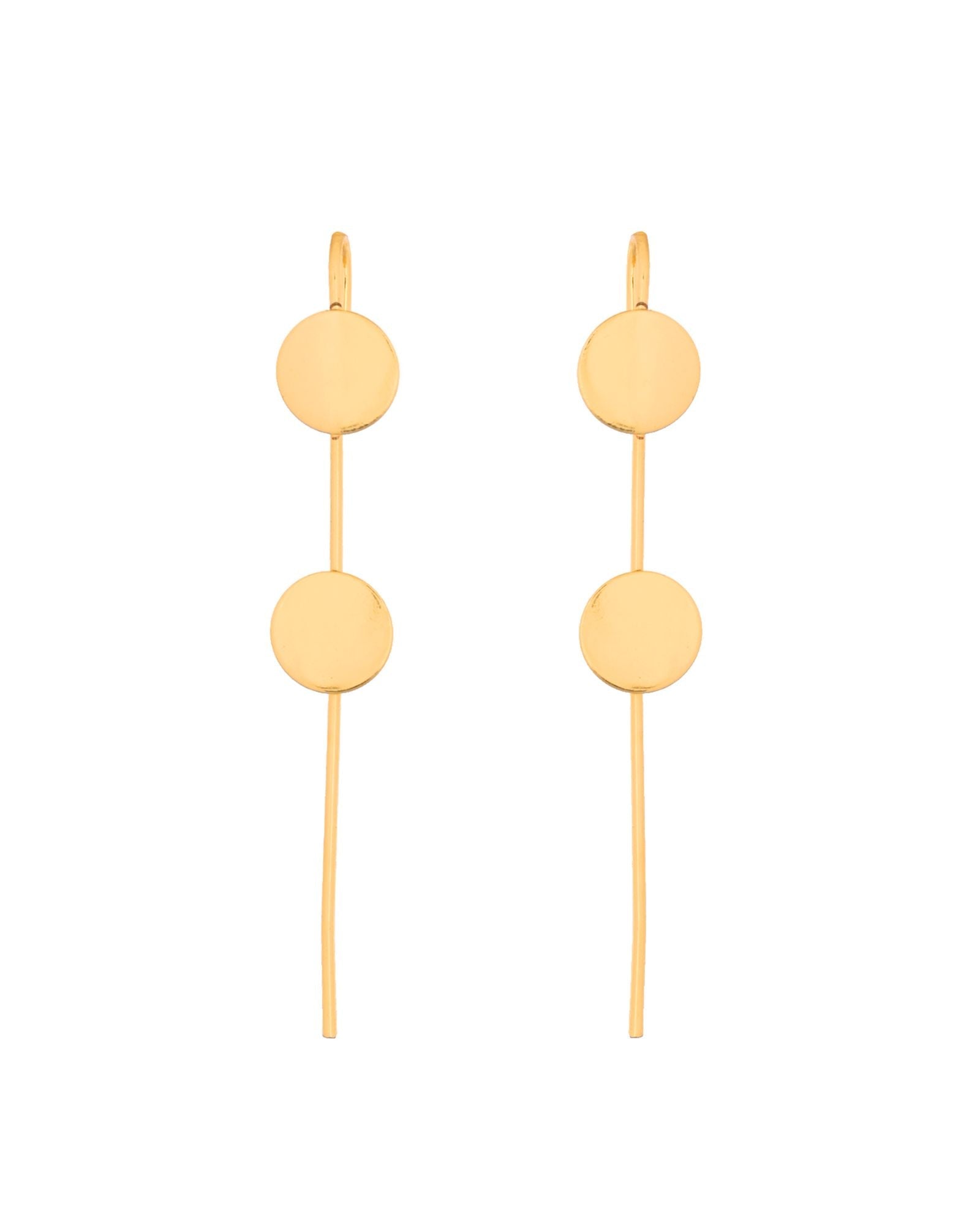 Jewels Nest Gold-Tone Dual Disc Ear Cuff Earrings For Women | Modern Minimal Statement Jewellery - Distacart