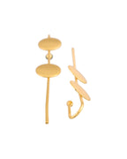 Jewels Nest Gold-Tone Dual Disc Ear Cuff Earrings For Women | Modern Minimal Statement Jewellery - Distacart