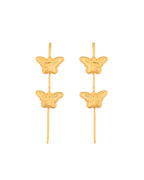 Jewels Nest Gold-Tone Butterfly Motif Linear Drop Earrings For Women | Minimal Elegant Jewellery - Distacart