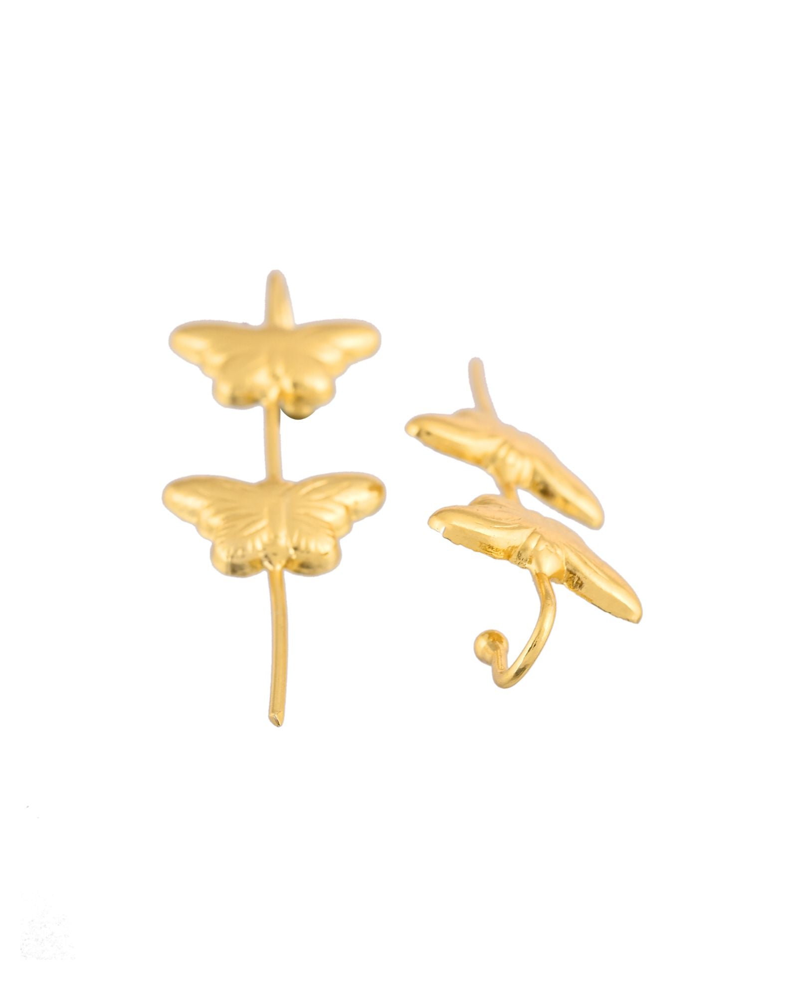 Jewels Nest Gold-Tone Butterfly Motif Linear Drop Earrings For Women | Minimal Elegant Jewellery - Distacart