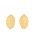 Jewels Nest Gold-Tone Textured Leaf Stud Earrings For Women | Minimal Modern Jewellery - Distacart