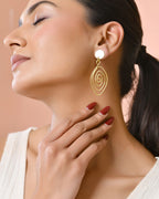 Jewels Nest Gold-Tone Spiral Drop Earrings For Women - Distacart