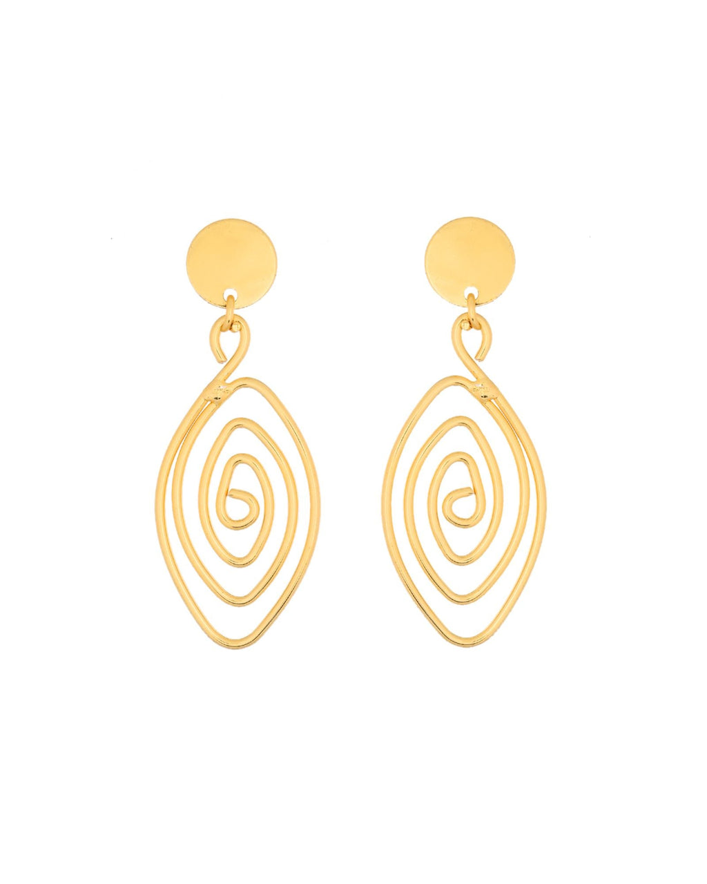 Jewels Nest Gold-Tone Spiral Drop Earrings For Women - Distacart