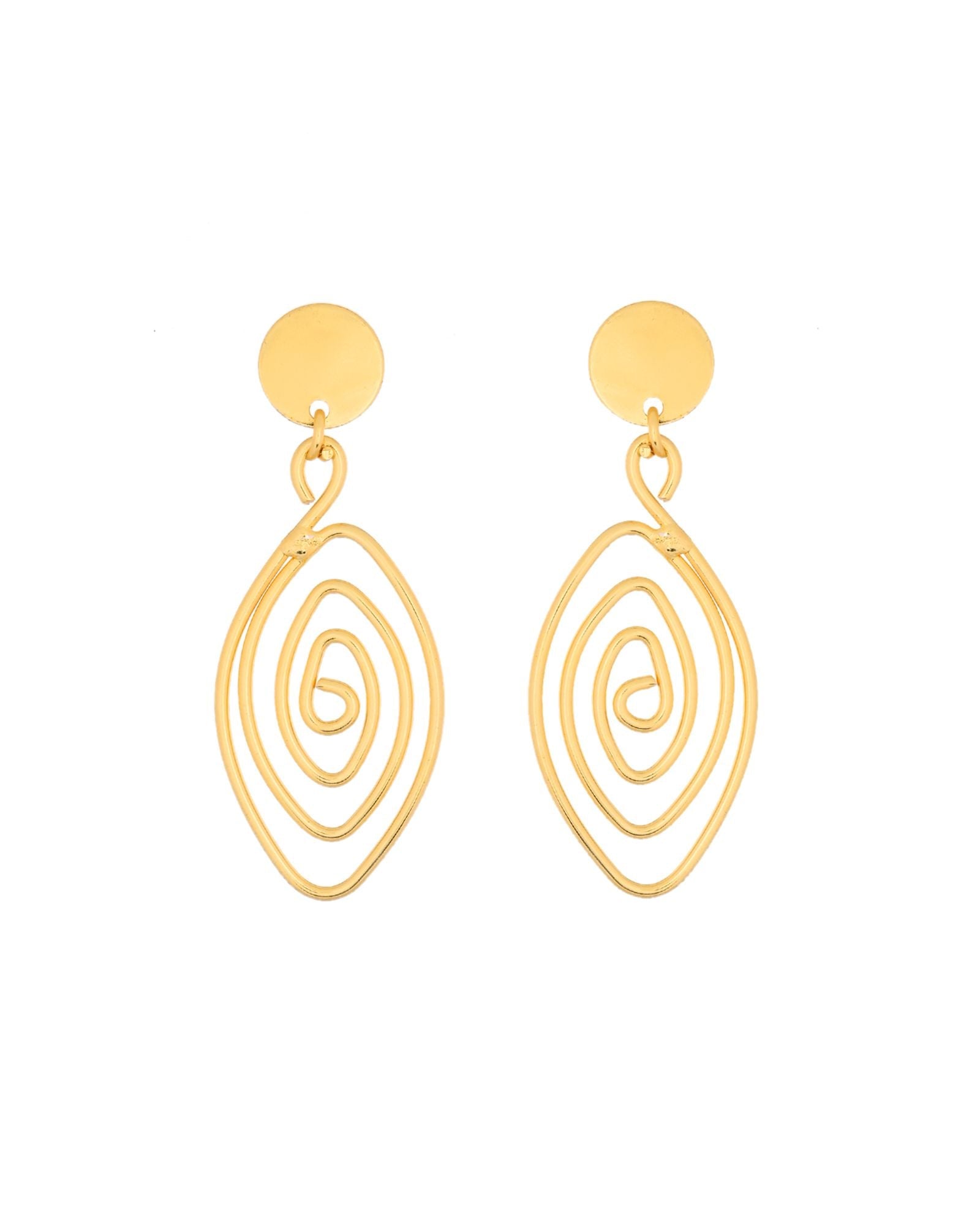 Jewels Nest Gold-Tone Spiral Drop Earrings For Women - Distacart
