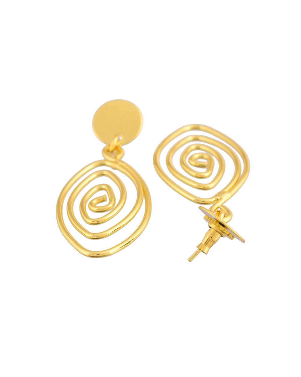 Jewels Nest Gold-Tone Spiral Drop Earrings For Women - Distacart