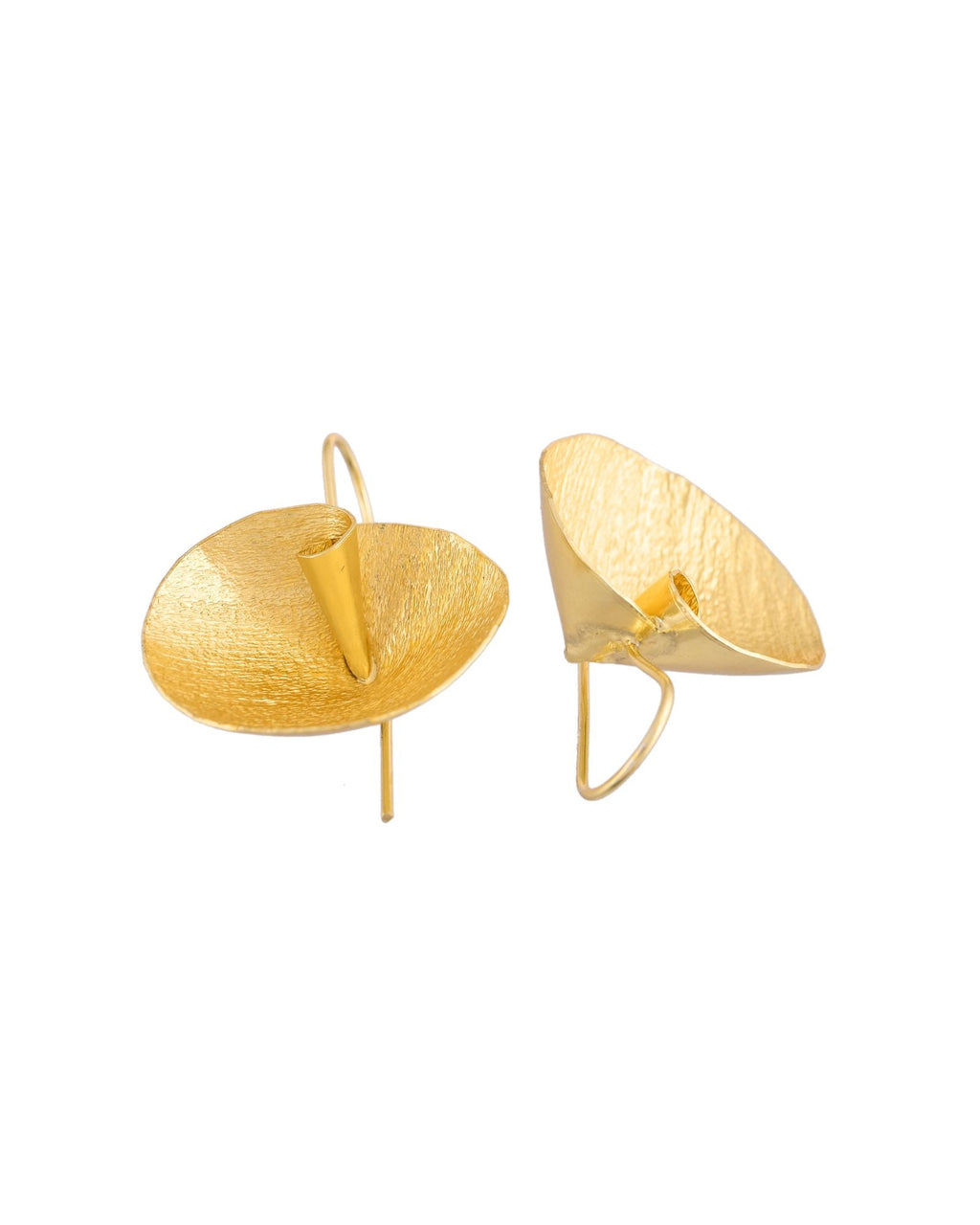 Jewels Nest Gold-Tone Textured Disc Drop Earrings For Women
