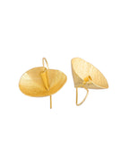 Jewels Nest Gold-Tone Textured Disc Drop Earrings For Women