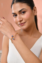 Jewels Nest Gold-Tone Evil Eye Adjustable Open Kada Bracelet For Women - Distacart