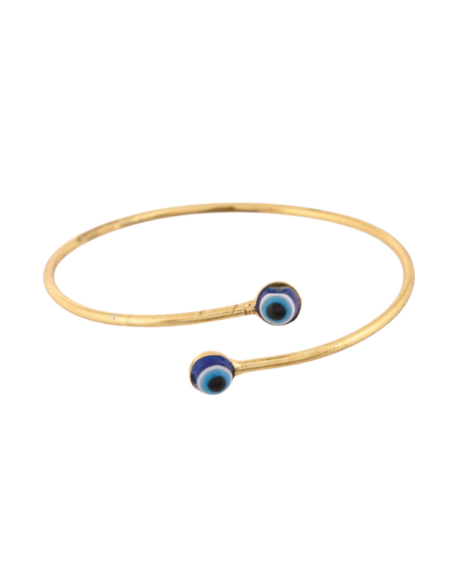 Jewels Nest Gold-Tone Evil Eye Adjustable Open Kada Bracelet For Women - Distacart