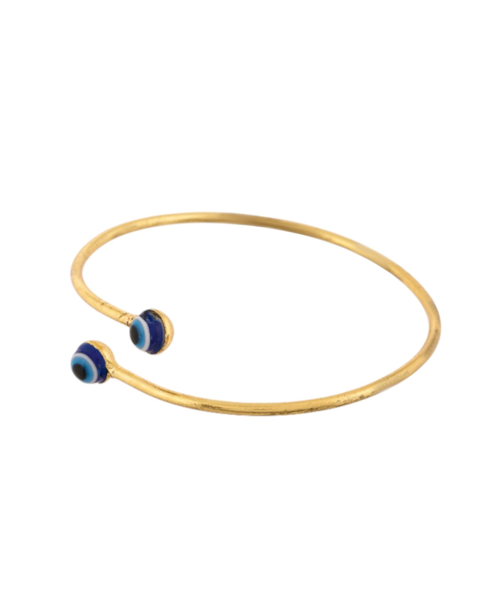 Jewels Nest Gold-Tone Evil Eye Adjustable Open Kada Bracelet For Women - Distacart