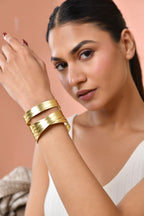 Jewels Nest Gold-Tone Layered Statement Cuff Bracelet For Women - Distacart