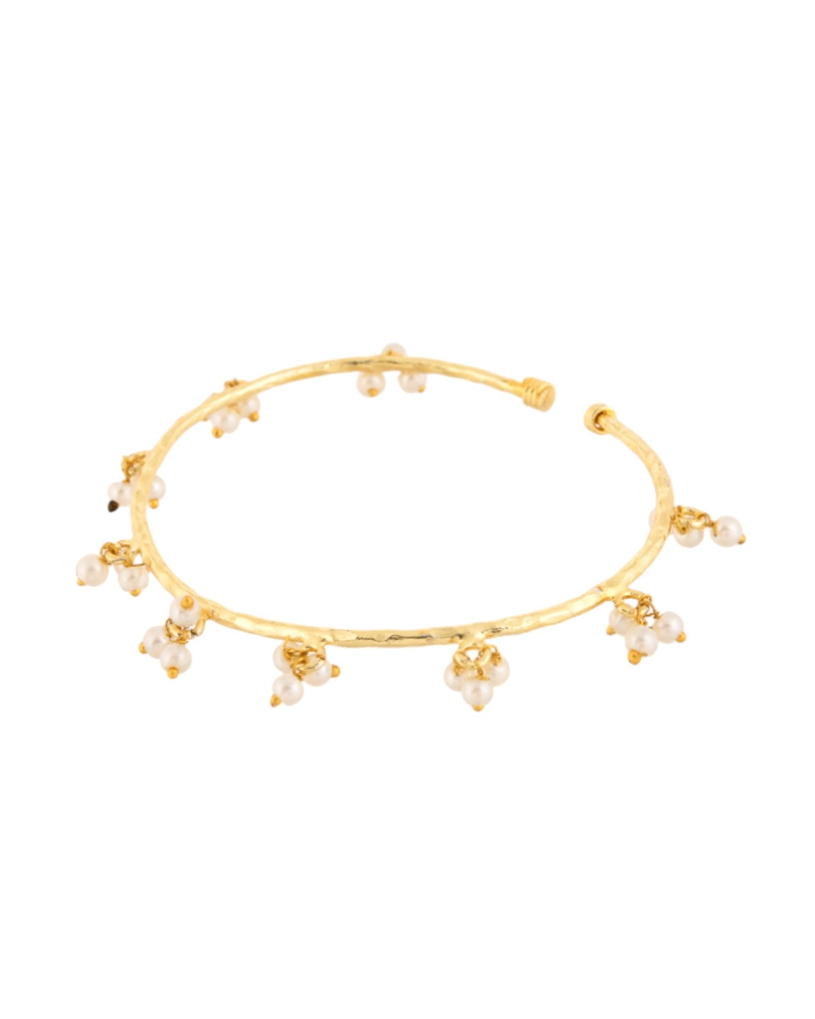 Jewels Nest Gold-Tone Pearl Charm Adjustable Kada Bracelet For Women - Distacart