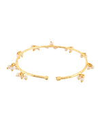 Jewels Nest Gold-Tone Pearl Charm Adjustable Kada Bracelet For Women - Distacart