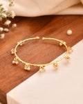 Jewels Nest Gold-Tone Pearl Charm Adjustable Kada Bracelet For Women - Distacart