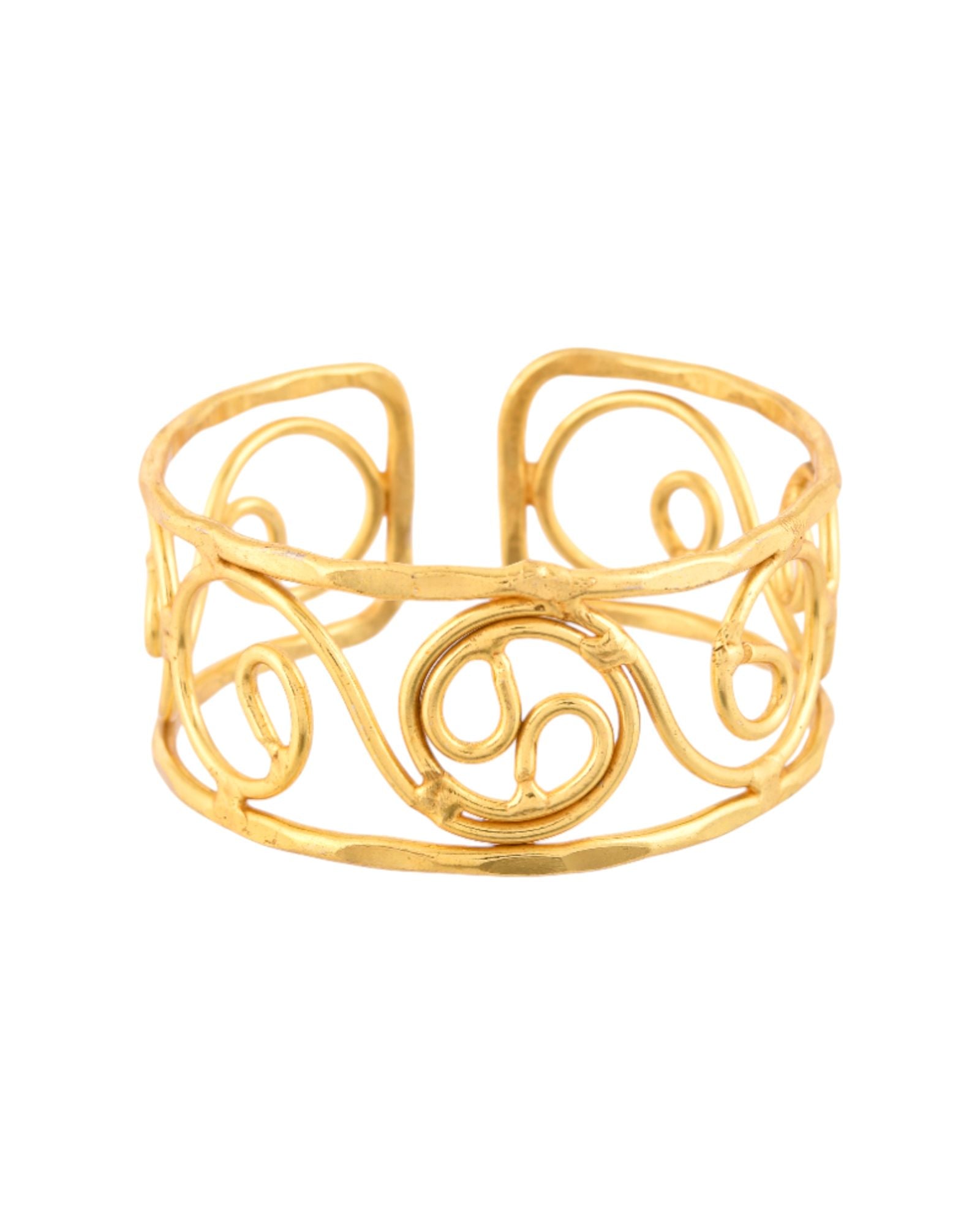 Jewels Nest Gold-Tone Spiral Open Cuff Bracelet For Women - Distacart