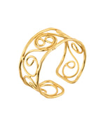 Jewels Nest Gold-Tone Spiral Open Cuff Bracelet For Women - Distacart