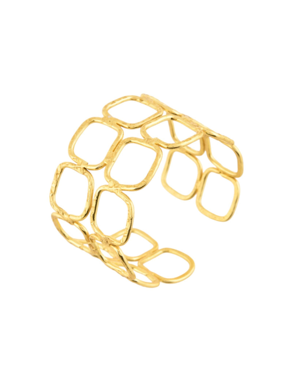 Jewels Nest Gold-Tone Geometric Link Cuff Bracelet For Women - Distacart