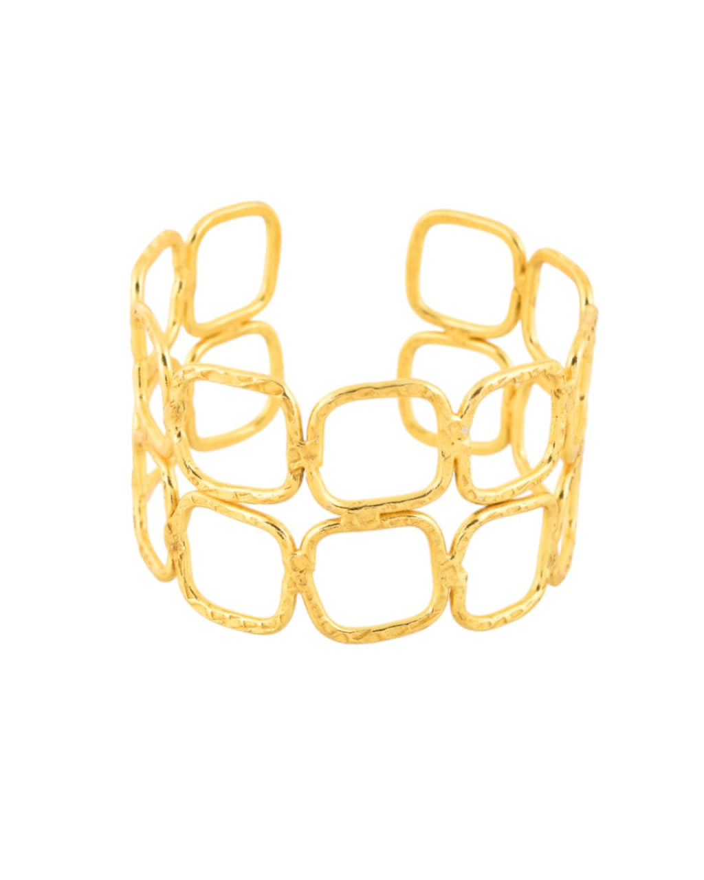 Jewels Nest Gold-Tone Geometric Link Cuff Bracelet For Women - Distacart