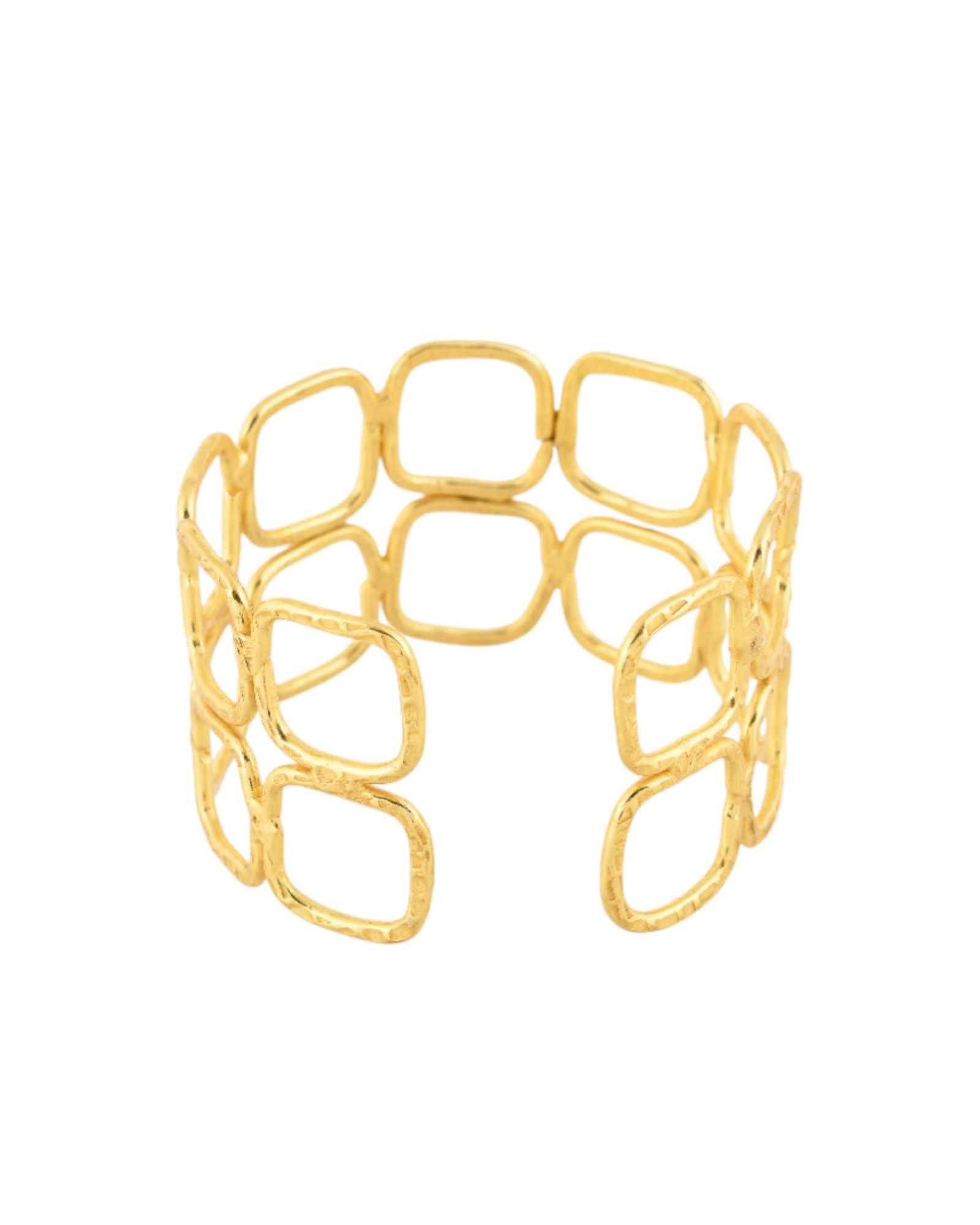 Jewels Nest Gold-Tone Geometric Link Cuff Bracelet For Women - Distacart