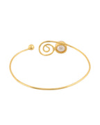 Jewels Nest Gold-Tone Pearl Detail Swirl Cuff Bracelet For Women - Distacart