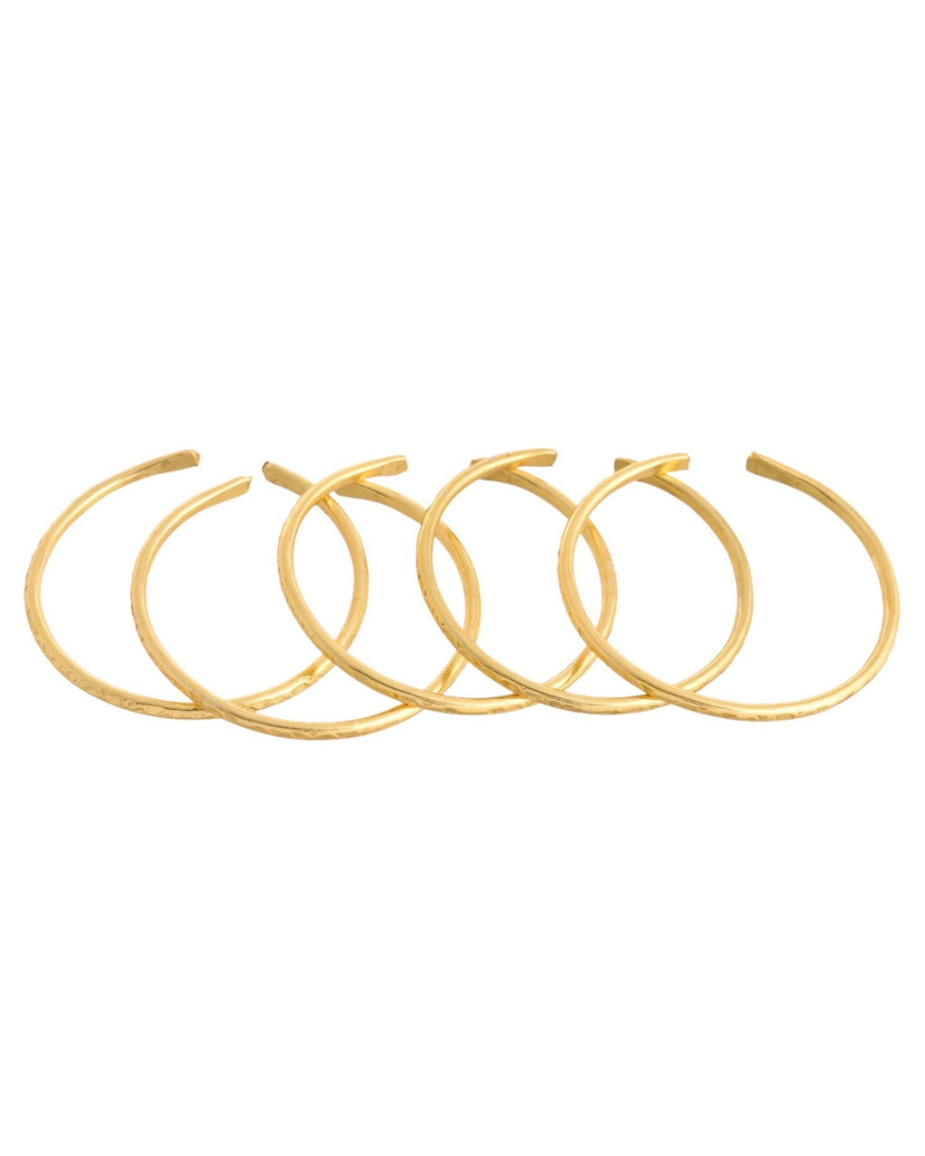Jewels Nest Gold-Tone Textured Open Cuff Bangles Set For Women (Set Of 6)