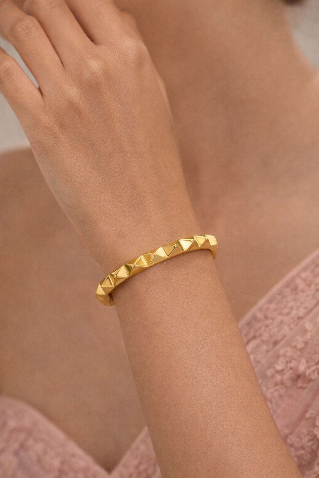 Jewels Nest Gold-Tone Twisted Open Cuff Bracelet For Women - Distacart