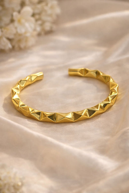 Jewels Nest Gold-Tone Twisted Open Cuff Bracelet For Women
