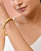 Jewels Nest Gold-Tone Textured Open Cuff Bracelet For Women - Distacart