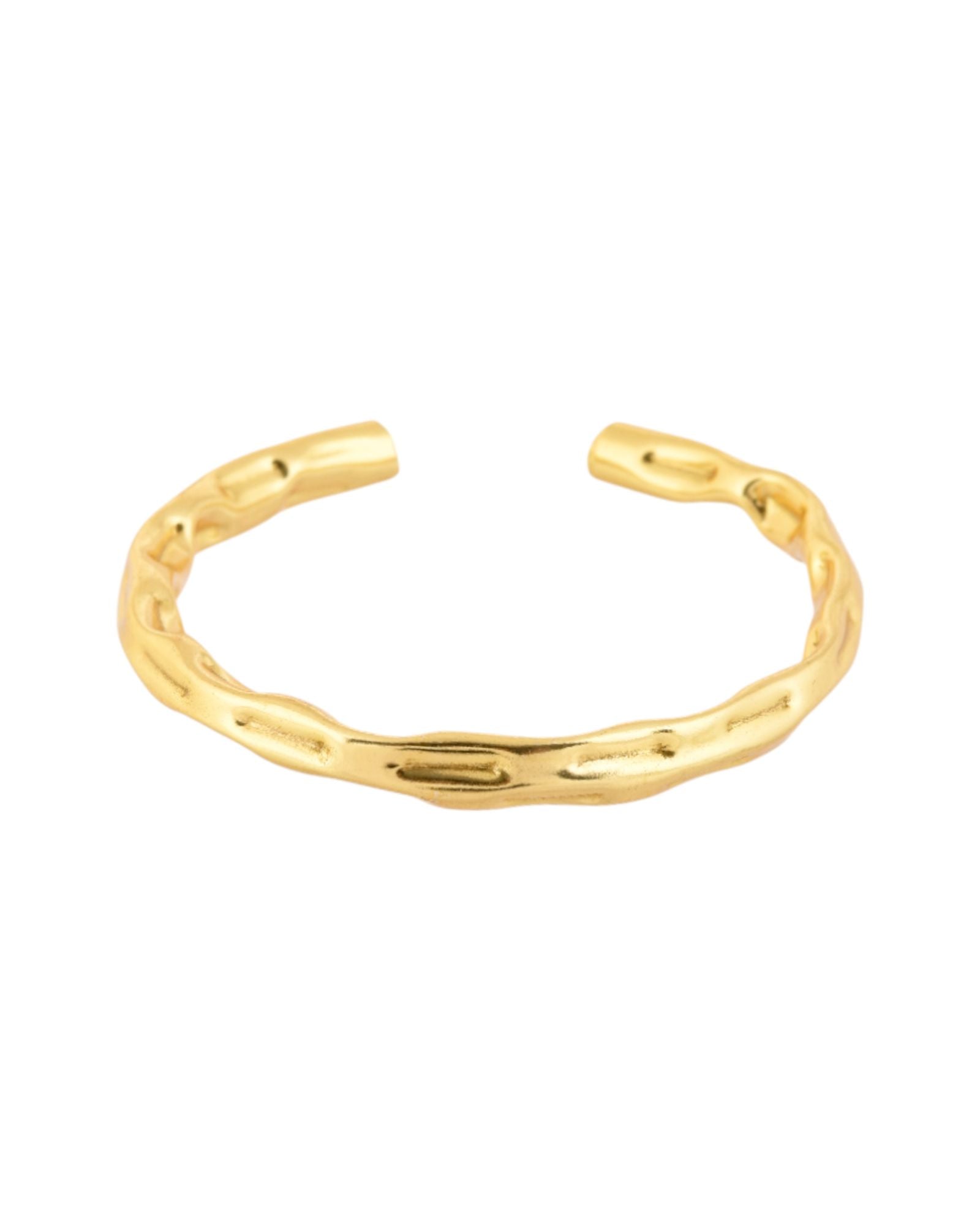 Jewels Nest Gold-Tone Textured Open Cuff Bracelet For Women - Distacart